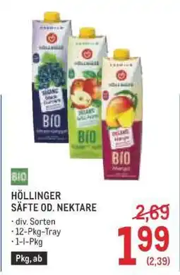 Metro Höllinger Säfte od. Nektare Angebot