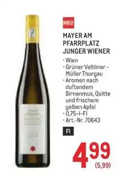Metro Mayer am Pfarrplatz Junger Wiener Angebot