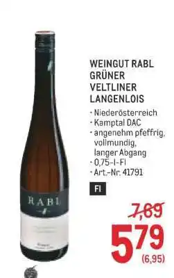 Metro Weingut Rabl Grüner Veltliner Langenlois Angebot