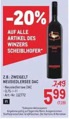 Metro ZWEIGELT NEUSIEDLERSEE DAC Angebot