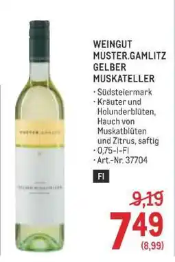 Metro WEINGUT MUSTER.GAMLITZ GELBER MUSKATELLER Angebot