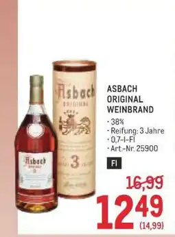 Metro Asbach Original Weinbrand Angebot