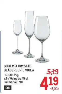 Metro BOHEMIA CRYSTAL GLÄSERSERIE VIOLA Angebot