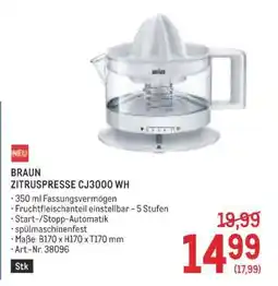 Metro BRAUN ZITRUSPRESSE CJ3000 WH Angebot