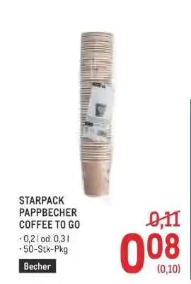 Metro STARPACK PAPPBECHER COFFEE TO GO Angebot