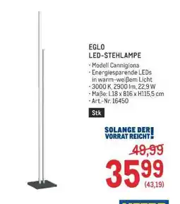Metro EGLO LED-STEHLAMPE Angebot