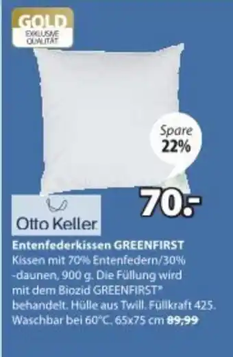 JYSK Entenfederkissen greenfirst Angebot