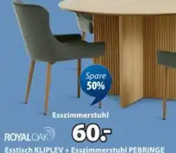 JYSK Esstisch KLIPLEV + Esszimmerstuhl PEBRINGE Angebot
