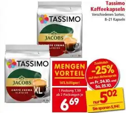 Interspar Tassimo Kaffeekapseln Angebot