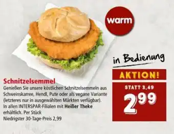 Interspar Schnitzelsemmel Angebot