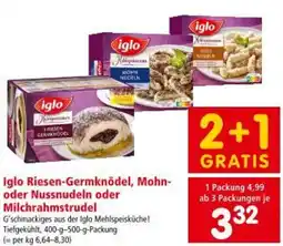 Interspar Iglo Riesen-Germknödel, Mohn- oder Nussnudeln oder Milchrahmstrudel Angebot