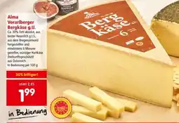 Interspar Alma Vorarlberger Bergkäse g.U. Angebot