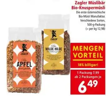 Interspar Zagler Müslibär Bio-Knuspermüsli Angebot