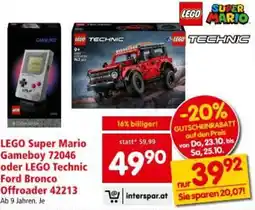 Interspar LEGO Super Mario Gameboy oder LEGO Technic Ford Bronco Offroader Angebot
