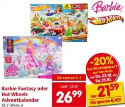Interspar Barbie Fantasy oder Hot Wheels Adventkalender Angebot
