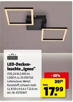 Hagebau Led-decken leuchte igneo Angebot