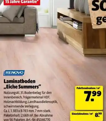 Hagebau Laminatboden eiche summers Angebot