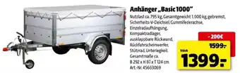 Hagebau Anhänger,,basic 1000 Angebot
