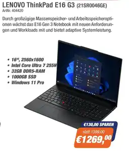 e-tec Lenovo thinkpad e16 g3 (21sr0046ge) Angebot