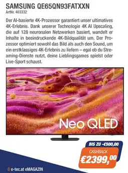 e-tec Samsung qe65qn93fatxxn Angebot