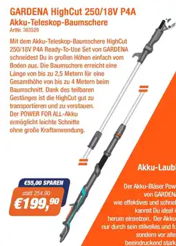 e-tec GARDENA HighCut 250/18V P4A Angebot