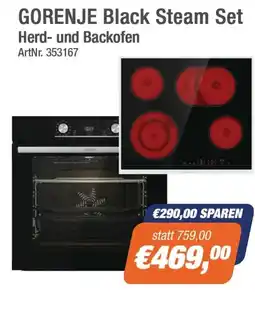 e-tec Gorenje black steam set Angebot