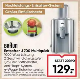 Maximarkt BRAUN Entsafter J 700 Multiquick Angebot