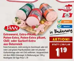 Interspar Extrawurst, Extra-Pikant, Puten-Extra, Puten-Extra pikant, Chili- oder Gurkerl-Extra aus Österreich Angebot