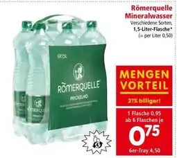 Interspar Roemerquelle Mineralwasser Angebot