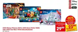 Interspar LEGO Disney Princess 43273, LEGO Harry Potter 76456 oder LEGO Star Wars 75418 Adventkalender Angebot