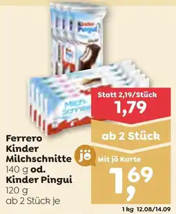 ADEG Ferrero Kinder Milchschnitte Kinder Pingui Angebot