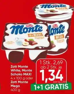 Spar Zott Monte White, Monte Schoko MAXI Angebot