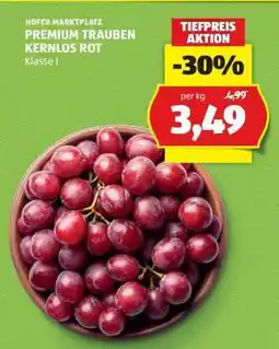 Hofer PREMIUM TRAUBEN KERNLOS ROT Angebot