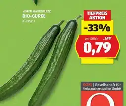 Hofer Bio Gurke Angebot