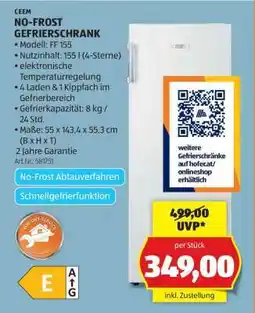 Hofer NO-FROST GEFRIERSCHRANK Angebot