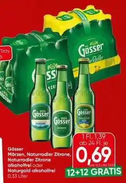 Eurospar Gösser Märzen, Naturradler Zitrone, Naturradler Zitrone alkoholfrei oder Naturgold alkoholfrei Angebot