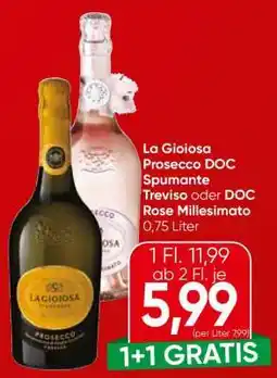 Eurospar La Gioiosa Prosecco DOC Spumante Treviso oder DOC Rose Millesimato Angebot