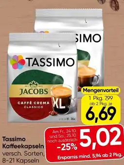 Spar Tassimo Kaffeekapseln Angebot