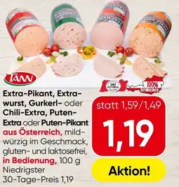 Spar Extra-Pikant, Extra- wurst, Gurkerl- oder Chili-Extra, Puten- Extra oder Puten-Pikant Angebot