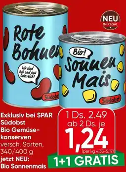 Spar Exklusiv bei SPAR Südobst Bio Gemüse- konserven Angebot