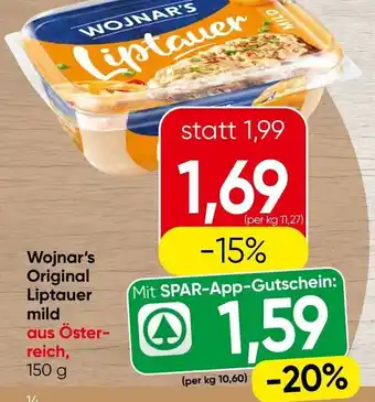 Spar Wojnar's Original Liptauer mild Angebot