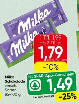 Spar Milka Schokolade Angebot