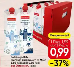 Spar Salzburg Milch Premium Bergbauern H-Milch 3,5% Fett oder 0,5% Fett Angebot