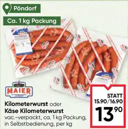 Maximarkt Kilometerwurst oder Käse Kilometerwurst Angebot