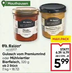 Maximarkt Gulasch vom Premiumrind oder Mühlviertler Bierfleisch, Angebot