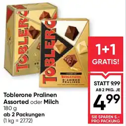 Maximarkt Toblerone Pralinen Assorted oder Milch Angebot