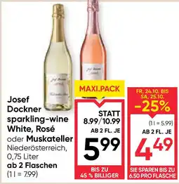 Maximarkt Josef Dockner sparkling-wine White, Rosé oder Muskateller Angebot