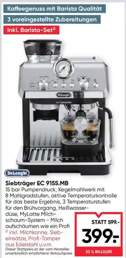 Maximarkt Siebträger EC 9155.MB Angebot