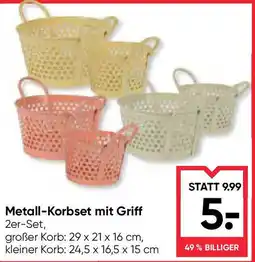 Maximarkt Metall-Korbset mit Griff Angebot