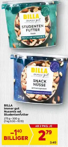 Billa BILLA immer gut Nussmix od. Studentenfutter Angebot